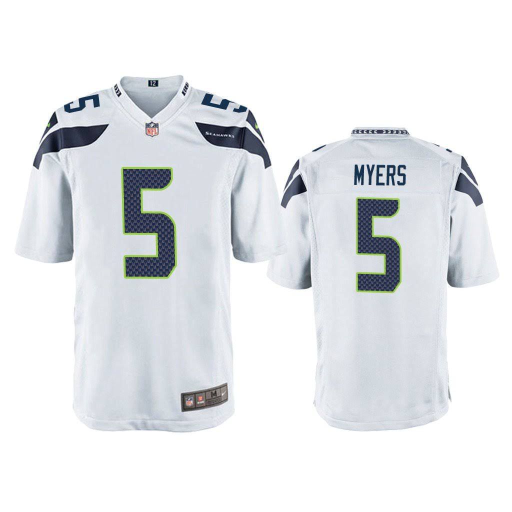 Men Seattle Seahawks 5 Jason Myers Nike White Game NFL Jersey